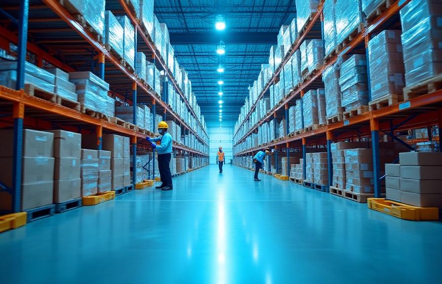 Modern food distribution warehouse with temperature controlled zones in Tampa